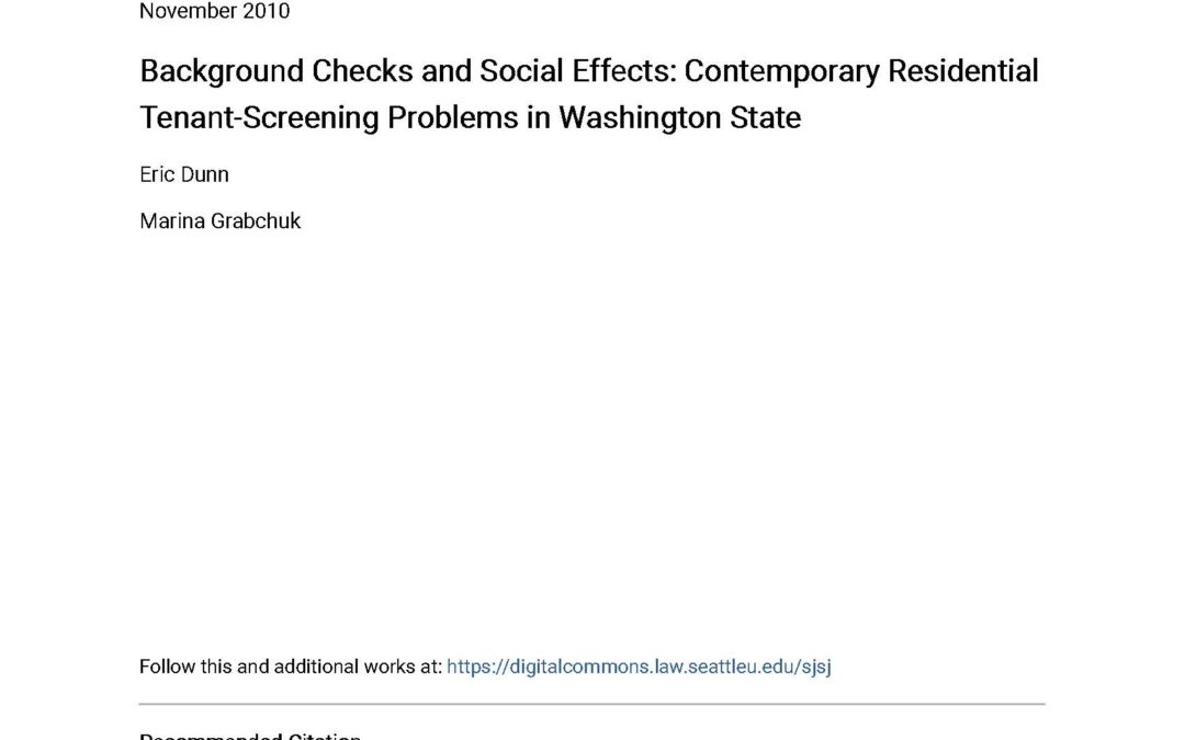 Tenant Screening in Washington