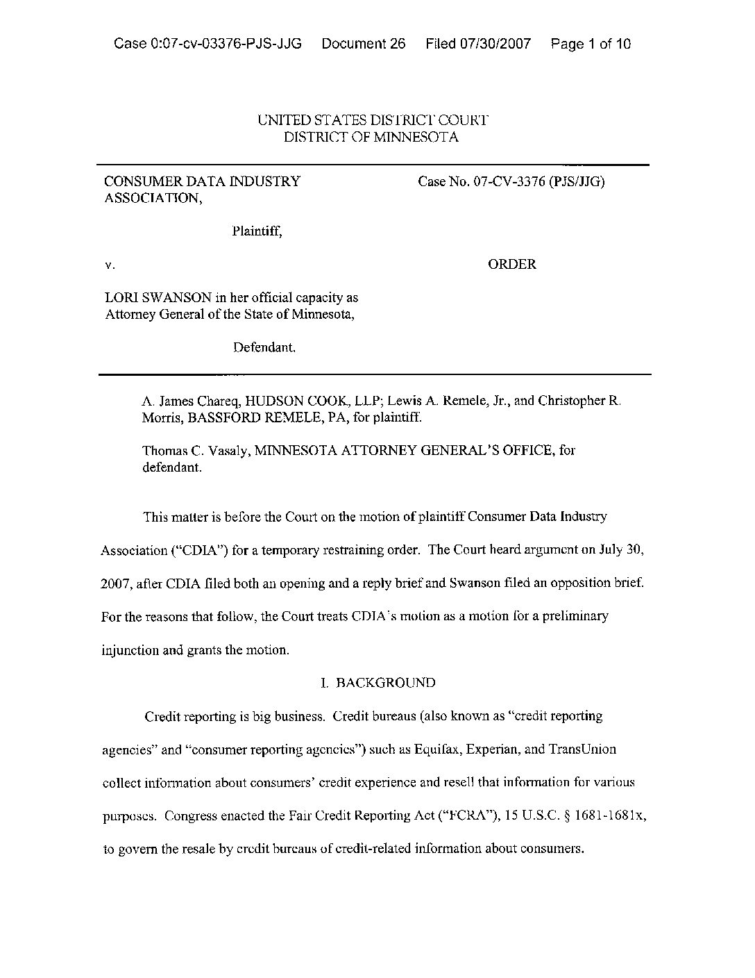 CDIA successfully sues Minnesota over sharing information with mortgage lenders