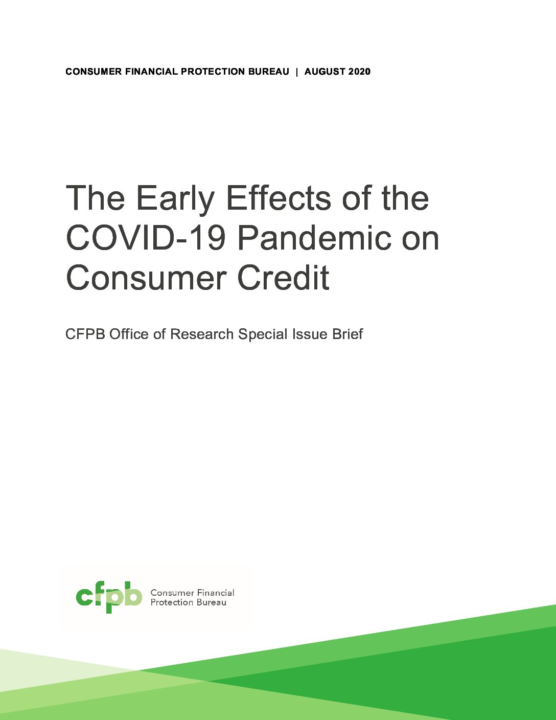 The Early Effects of the COVID-19 Pandemic on Consumer Credit